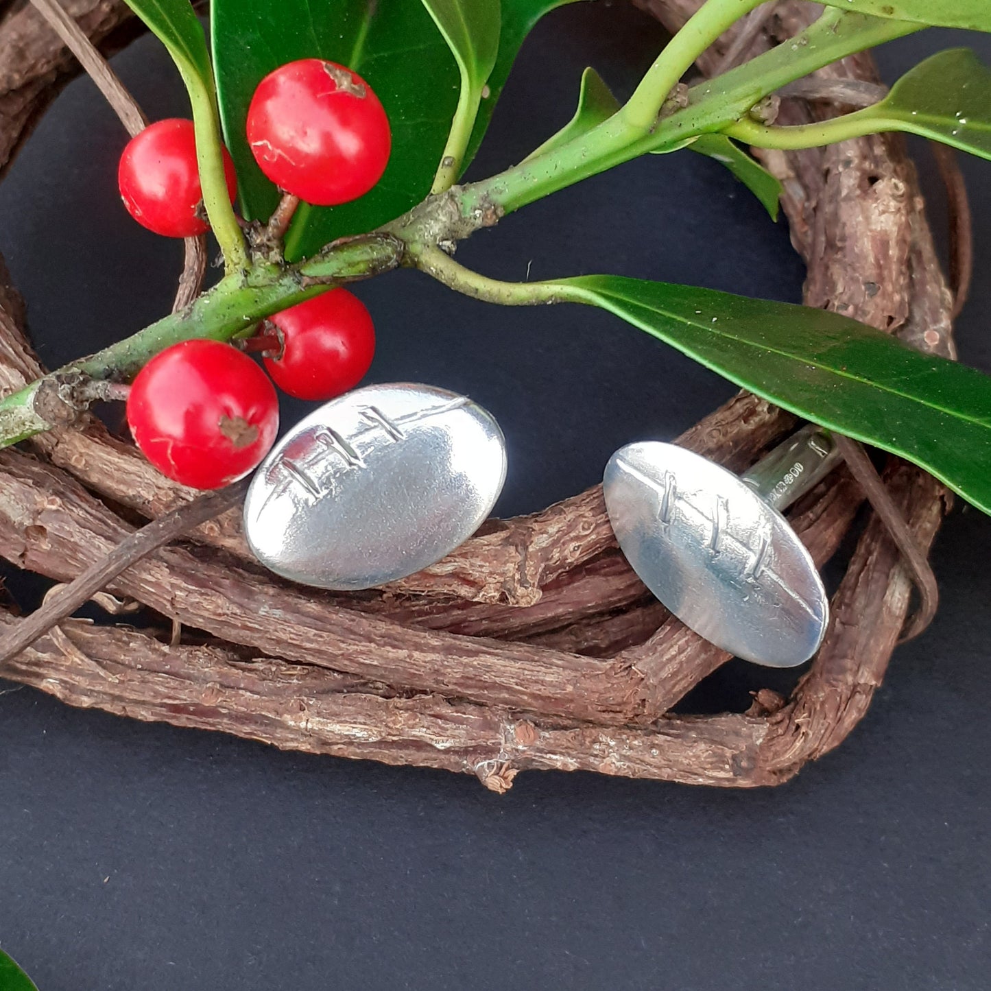 Rugby Ball Silver Cufflinks