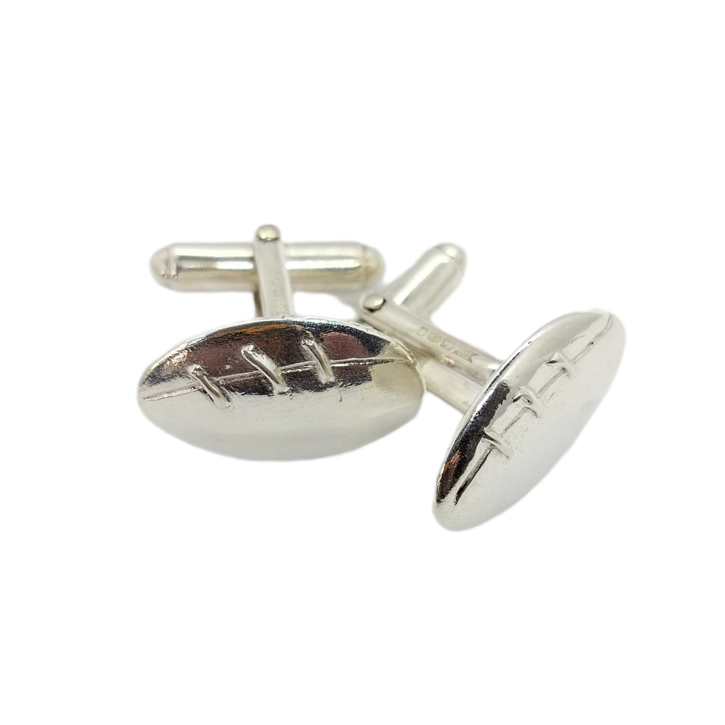 Rugby Ball Silver Cufflinks