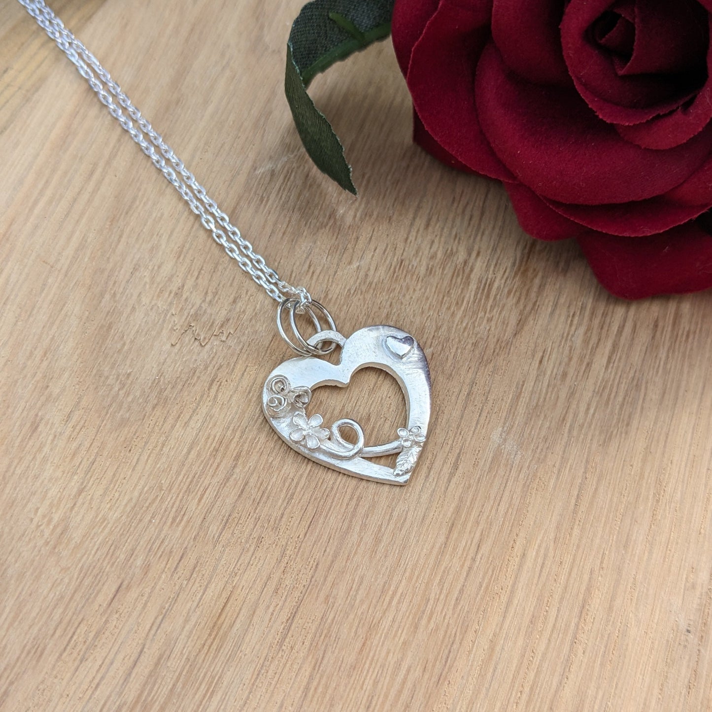 Open Heart with Intricate Flowers