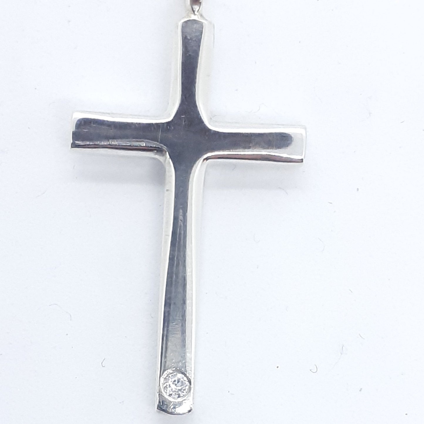 Silver Cross with Cubic Zirconia