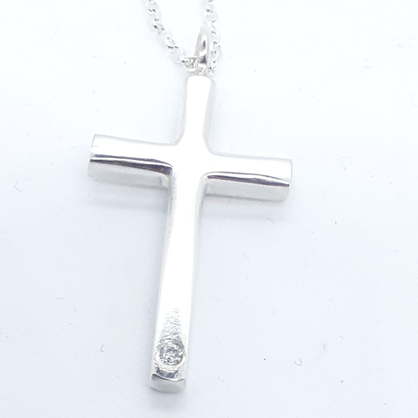 Silver Cross with Cubic Zirconia