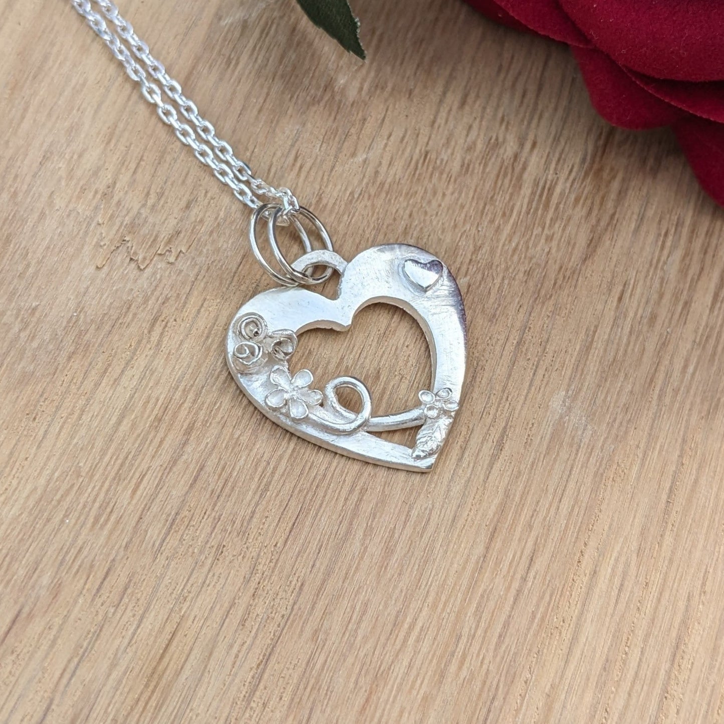 Open Heart with Intricate Flowers