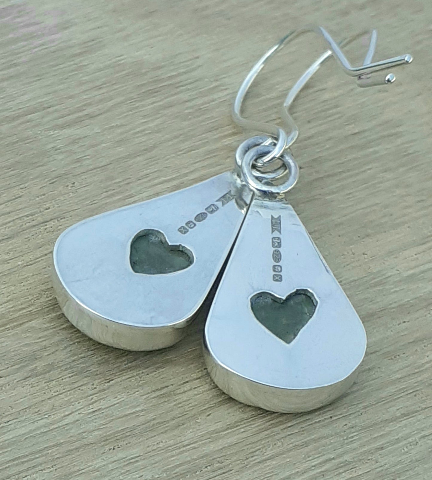Rainforest Jasper Teardrop Heart Earrings
