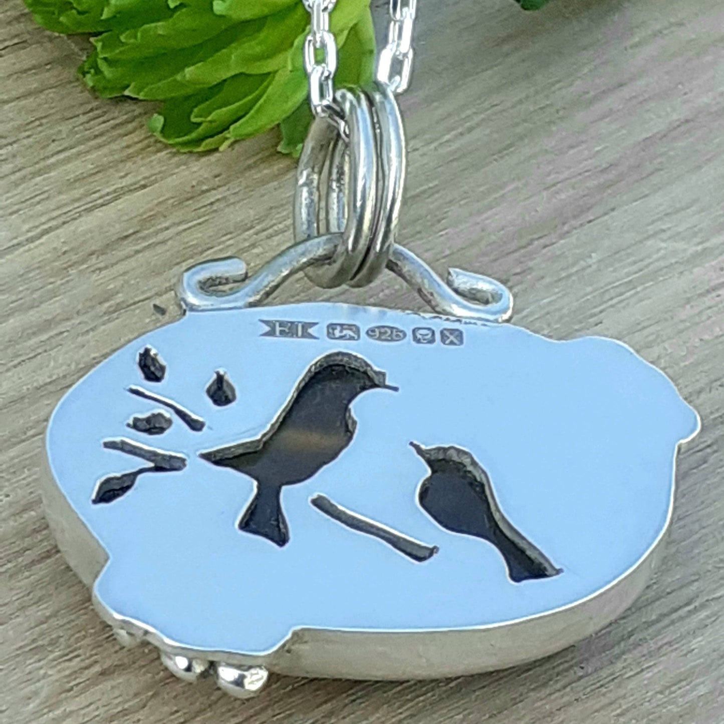 Two Little Birds Oval Tigers Eye Stone