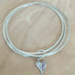 Three Band Bangle and Heart Charm