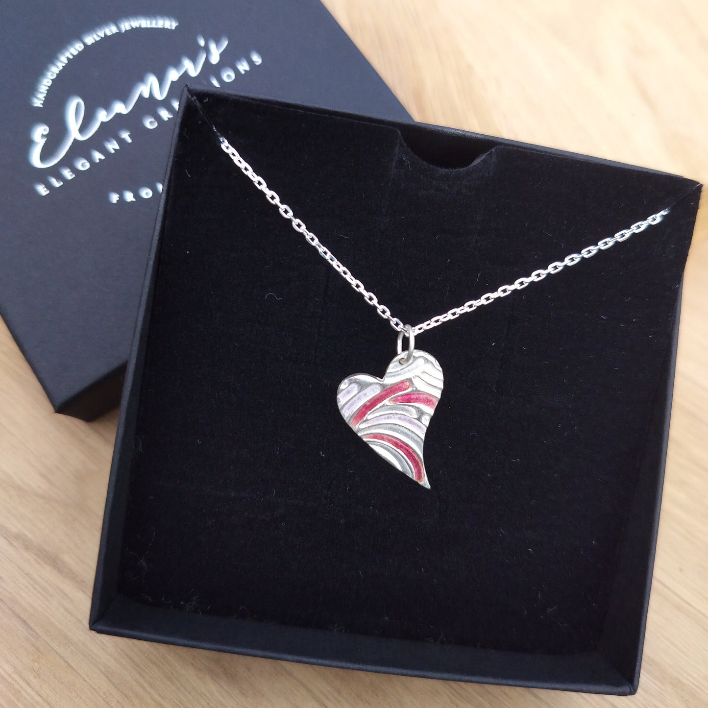 Tones of Red and Pink Enamelled Heart