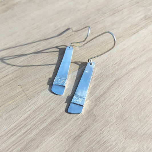 Drop Earrings with Patterned Band