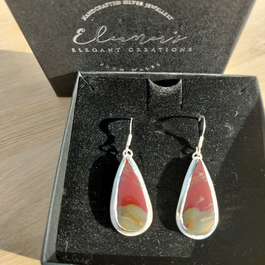 Dragons Blood Jasper Teardrop Earrings
