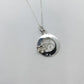 Circular Pendant with Filigree Inset and Flower