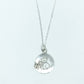 Circular Pendant with Filigree Inset and Flower