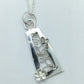 Trapezium Shaped Pendant with Flowers and Filigree Inset