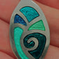 Art Deco Inspired Pendant with Greens and Blues