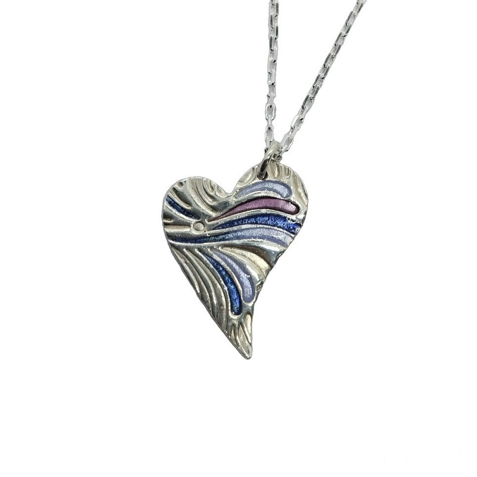 Tones of Purple Enamelled Heart