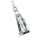 Trapezium Shaped Pendant with Flowers and Filigree Inset
